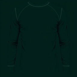 A long-sleeved T-shirt design in a deep, dark green color that exudes sophistication and elegance