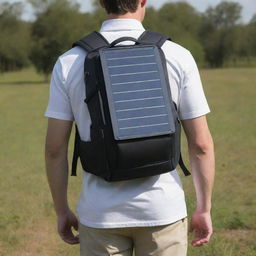 Futuristic backpack infused with an integrated solar panel.