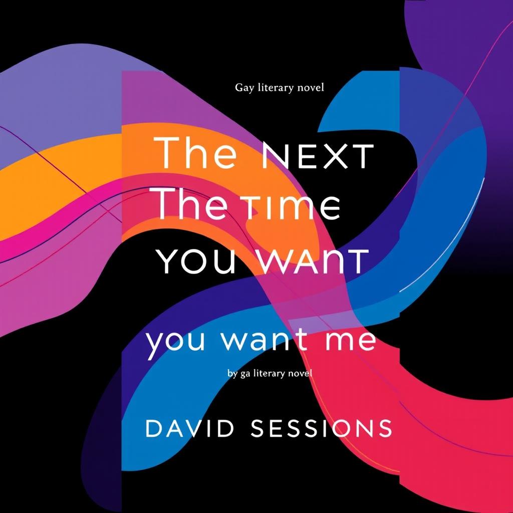 A modern, abstract cover for a gay literary novel titled 'The Next Time You Want Me' by David Sessions