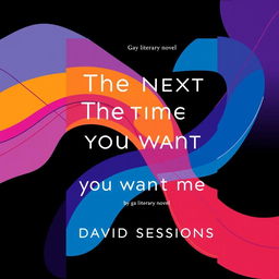 A modern, abstract cover for a gay literary novel titled 'The Next Time You Want Me' by David Sessions