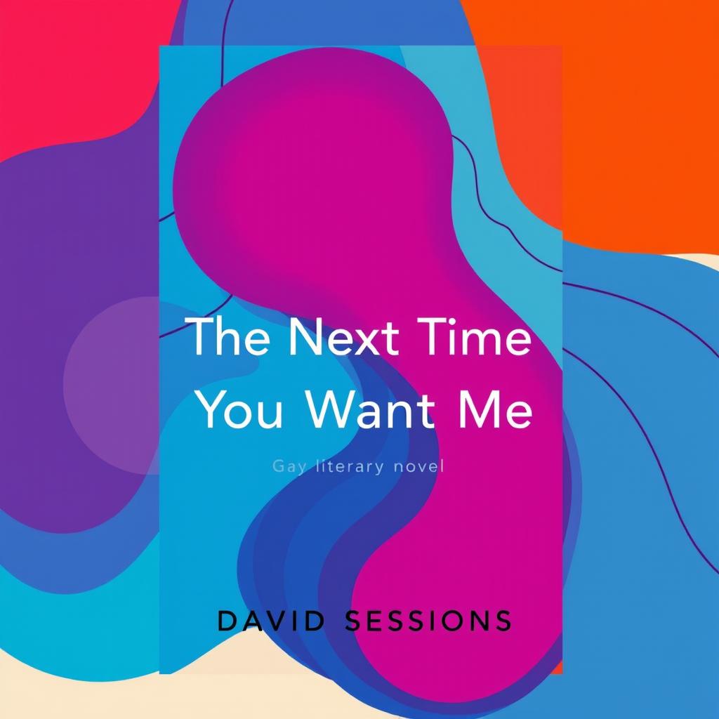 A modern, abstract cover for a gay literary novel titled 'The Next Time You Want Me' by David Sessions