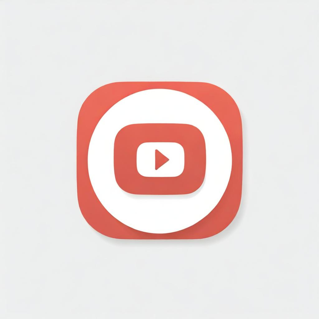 Design a modern and captivating logo for a YouTube channel featuring red and white color scheme, incorporating elements of video camera and play button.