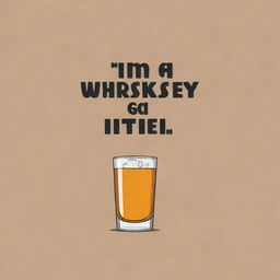 A casual t-shirt design featuring the joke 'I'm on a whiskey diet. I've lost three days already.' Stylish, fun and quirky - suitable for all genders. The text is coupled with relevant, simple, light-hearted graphics.