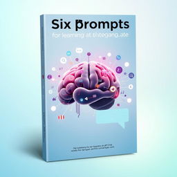 A captivating cover for an e-book titled "Six prompts for learning a language with gpt chat"