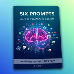 A captivating cover for an e-book titled "Six prompts for learning a language with gpt chat"