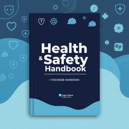 A professional and informative health and safety handbook cover page designed for a corporate setting