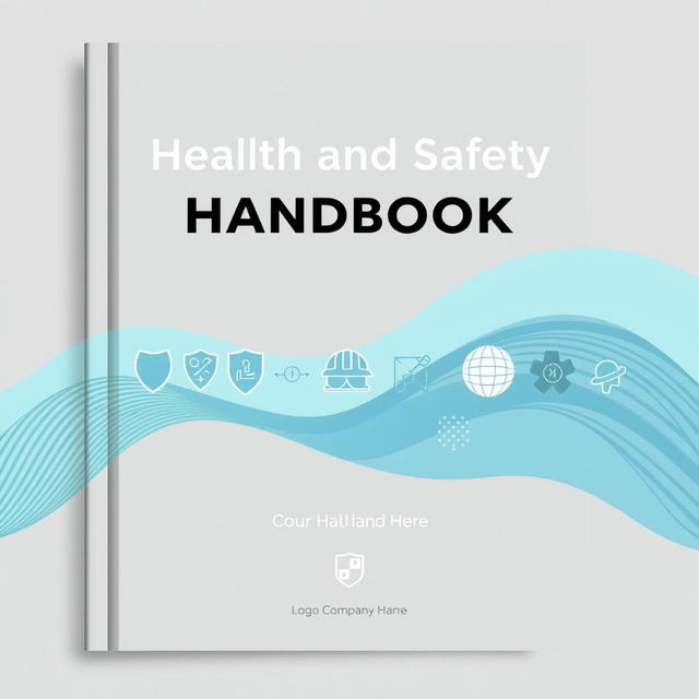 A professional and informative health and safety handbook cover page designed for a corporate setting