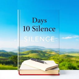 A detailed plain book cover with the title "10 Days of Silence" prominently displayed