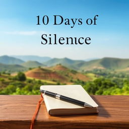 A detailed plain book cover with the title "10 Days of Silence" prominently displayed