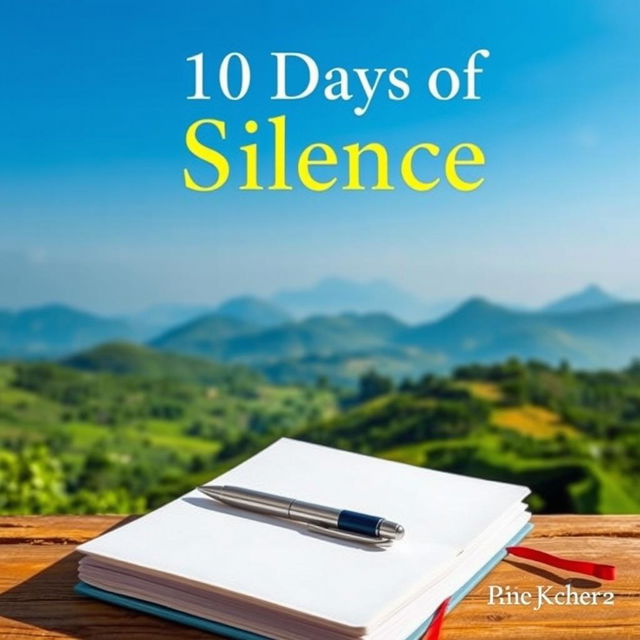 A detailed plain book cover with the title "10 Days of Silence" prominently displayed