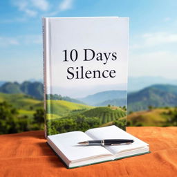 A detailed plain book cover with the title "10 Days of Silence" prominently displayed