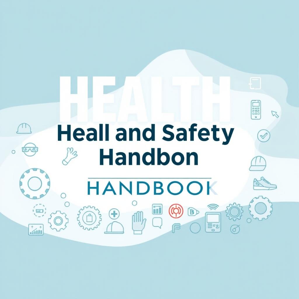 A professional and informative A4-sized cover page for a health and safety handbook