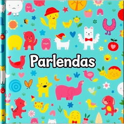 A colorful and whimsical cover for a children's book titled 'Parlendas'