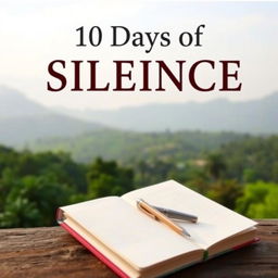 A detailed plain book cover titled "10 Days of Silence"