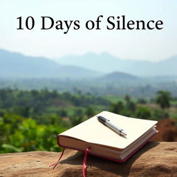 A detailed plain book cover titled "10 Days of Silence"