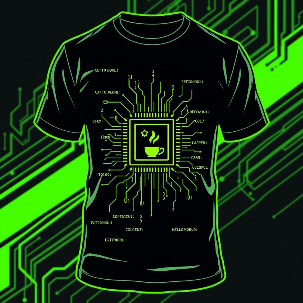 A stylish and modern t-shirt design themed around programmers