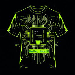 A stylish and modern t-shirt design themed around programmers