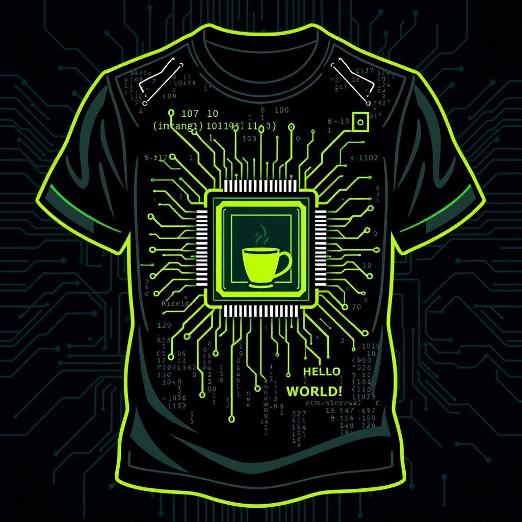 A stylish and modern t-shirt design themed around programmers