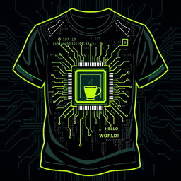 A stylish and modern t-shirt design themed around programmers