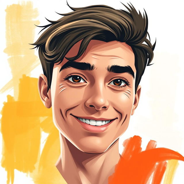 A stylish thumbnail design featuring a close-up portrait of a subject, capturing detailed facial features with a friendly expression