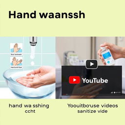 a clinical handwashing demonstration with soap and water, featuring detailed step-by-step visuals of proper handwashing techniques