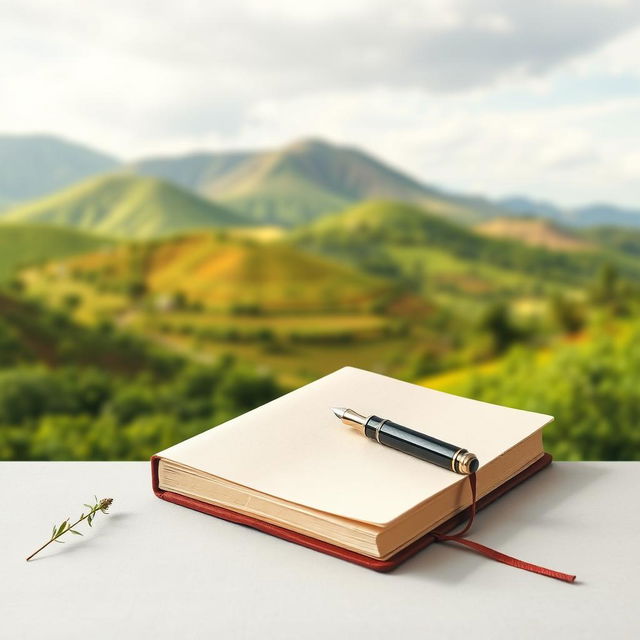 A detailed and serene plain book cover design featuring a beautiful Indian landscape in the background