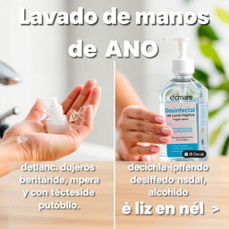 una miniatura para un video en YouTube que muestre una escena de lavado de manos clínico con agua y jabón a la izquierda, destacando técnicas detalladas de lavado de manos