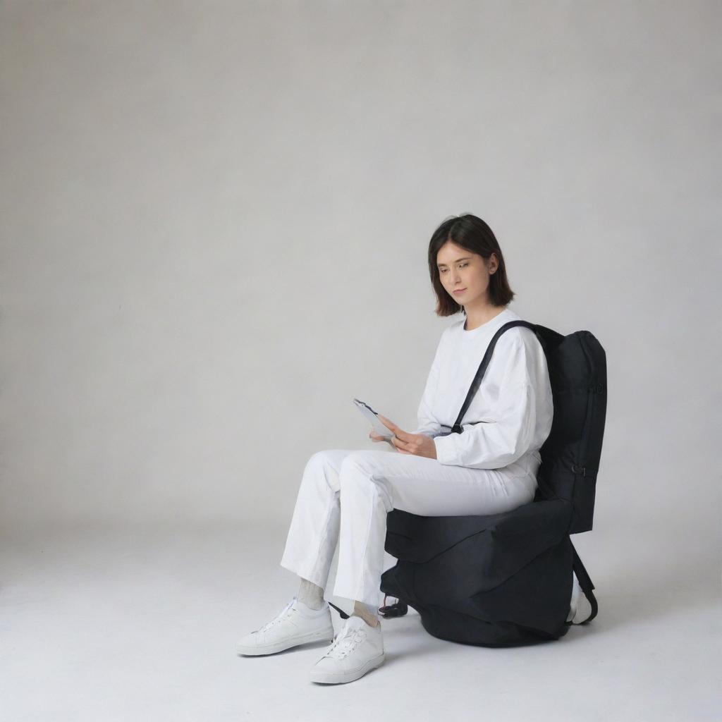 A stylish, multifunctional backpack which can seamlessly transform into a comfortable chair