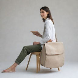 A stylish, multifunctional backpack which can seamlessly transform into a comfortable chair