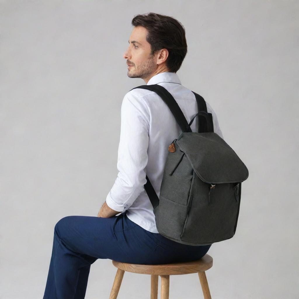 A stylish, multifunctional backpack which can seamlessly transform into a comfortable chair