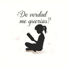 A silhouette of a 14-year-old girl sitting cross-legged on the floor, deeply engrossed in reading a book