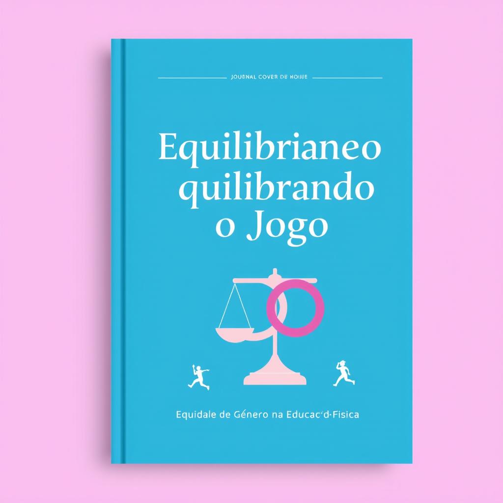 Journal cover design with a lilac and blue color scheme, featuring the theme 'Equilibrando o Jogo: Equidade de Gênero na Educação Física'