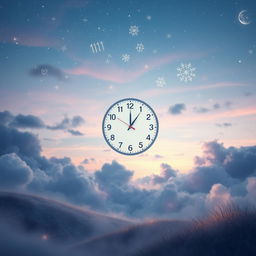 An ethereal scene capturing the magical moment at 11:11, portraying a dreamlike landscape with surreal elements, a mystical ambiance, and a whimsical clock striking 11:11