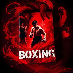 A captivating and dramatic book cover featuring a boxing theme intertwined with elements of love and hate