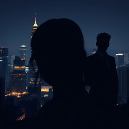 The Jakarta city skyline silhouetted at night with glittering skyscrapers and city lights as the background