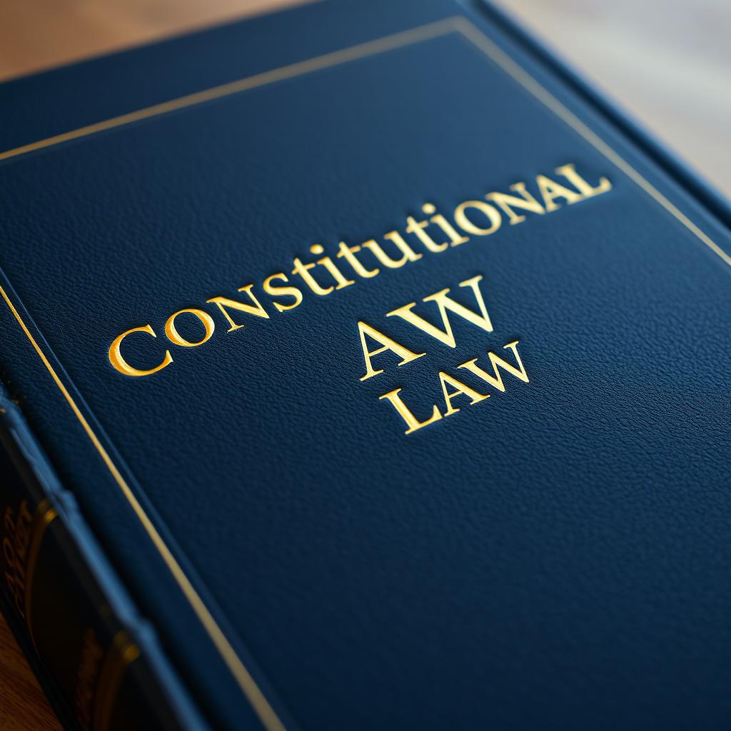 A realistic and detailed image of the cover of a constitutional law textbook