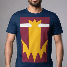 Design a gaming T-shirt inspired by the Sri Lankan national flag with elements from Call of Duty Mobile. Features include 'THE TITANS™' squad name and 'TheAlpha' player name. Prioritize a striking and wearable aesthetic.