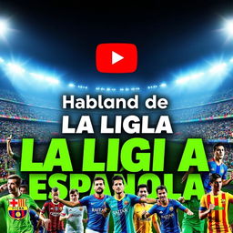 A dynamic and eye-catching YouTube thumbnail featuring the vibrant energy of La Liga