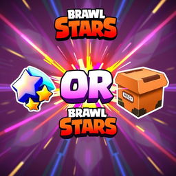 A vibrant and dynamic Brawl Stars thumbnail featuring Star Drops on one side and Mega Boxes on the other