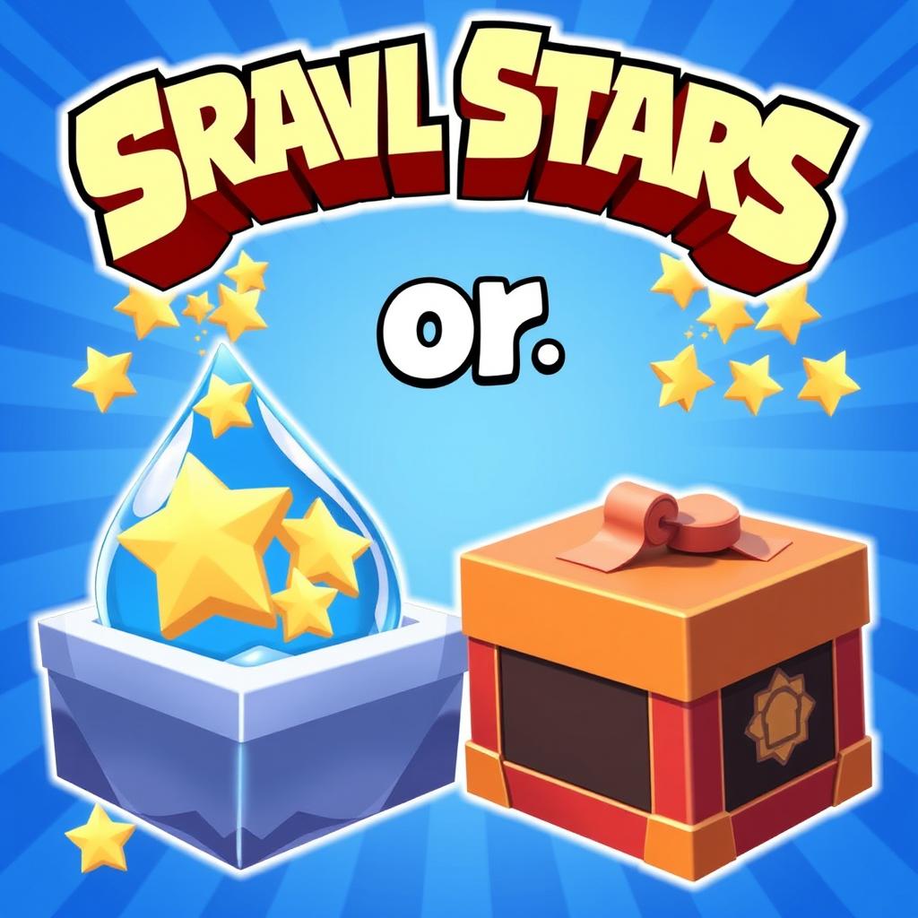 A thumbnail for the Brawl Stars game, featuring Star Drops and Mega Boxes on either side with the word 'or' in the middle