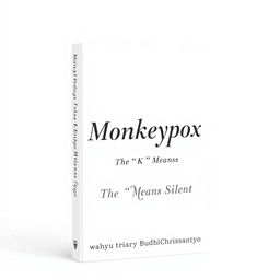 A book cover design for the title 'Monkeypox: The 'K' Means Silent' by Wahyu Triarya Budhi Chrissantyo