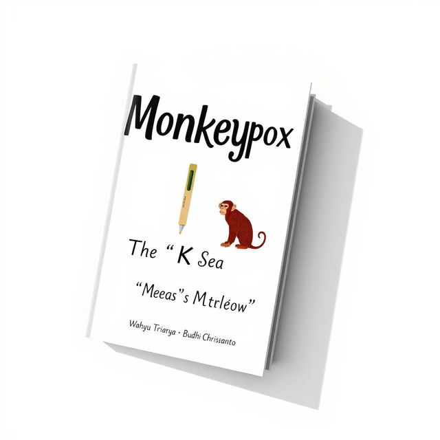 A captivating and modern book cover design for "Monkeypox: The 'K' Means Silent" by Wahyu Triarya Budhi Chrissantyo