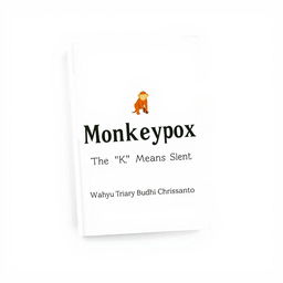 A captivating and modern book cover design for "Monkeypox: The 'K' Means Silent" by Wahyu Triarya Budhi Chrissantyo