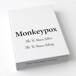 A captivating book cover design for "Monkeypox: The 'K' Means Silent" by Wahyu Triarya Budhi Chrissantyo