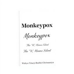 A captivating book cover design for "Monkeypox: The 'K' Means Silent" by Wahyu Triarya Budhi Chrissantyo