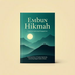 A simple and captivating book cover design for "Embun Hikmah: kisah dan wejangan yang Menggugah jiwa", featuring a serene and inspiring scene