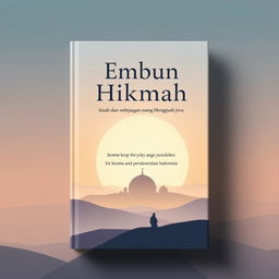 A simple and captivating book cover design for "Embun Hikmah: kisah dan wejangan yang Menggugah jiwa", featuring a serene and inspiring scene