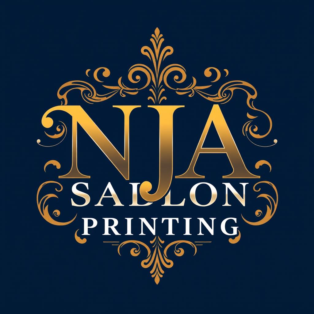 Design of the text 'NJA Sablon Printing' integrated with a t-shirt and plastic screen printing theme