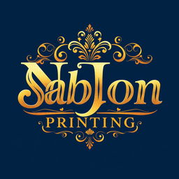 Design of the text 'NJA Sablon Printing' integrated with a t-shirt and plastic screen printing theme