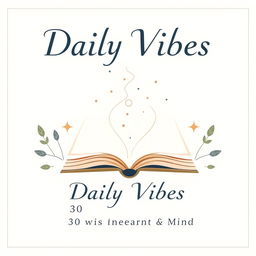 A book cover design for 'Daily Vibes: 30 Wise Quotes for the Heart & Mind'